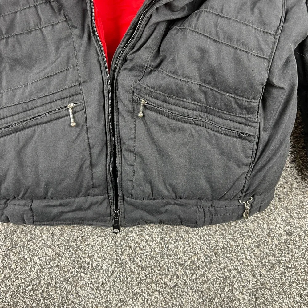 Vintage Pedigree‎ Black Puffer Jacket Quilted Mock Neck Full Zip Winter Warm Sm
